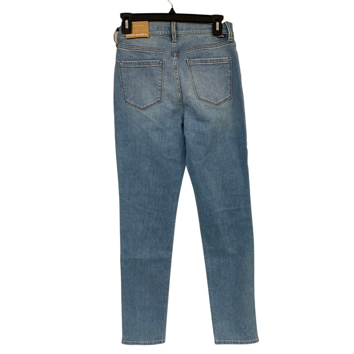 New Eddie Bauer Womens Medium Wash Venture Stretch Slim Straight Blue Jeans