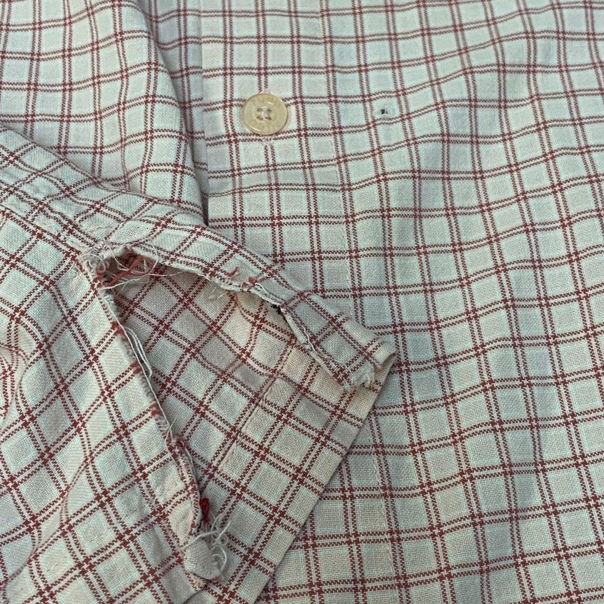Vintage 1990s FUBU Mens XL Short Sleeve Cotton Blend Button Up Shirt Small Hole