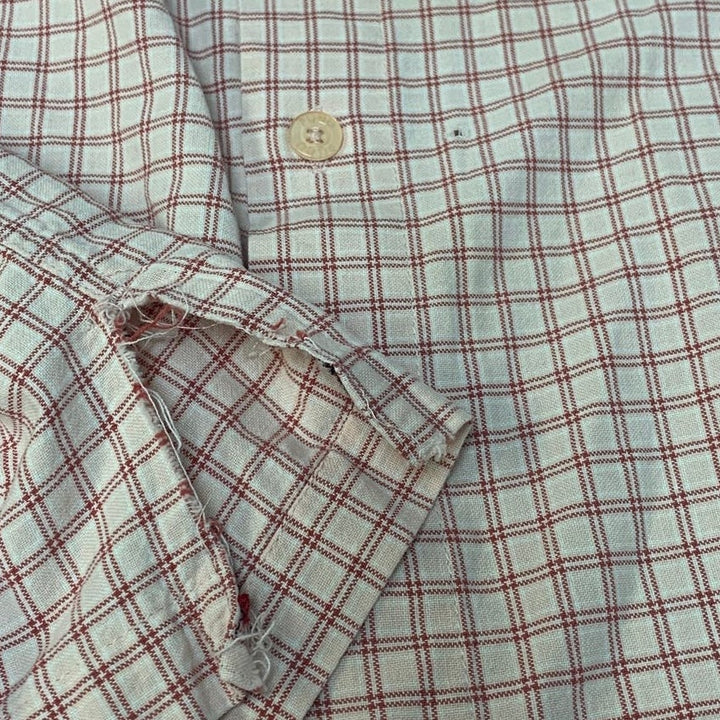 Vintage 1990s FUBU Mens XL Short Sleeve Cotton Blend Button Up Shirt Small Hole