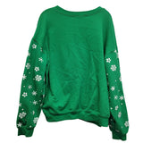 Wound Up Womens XXL Falalala Llama Christmas Snowflake Long Sleeve Sweatshirt