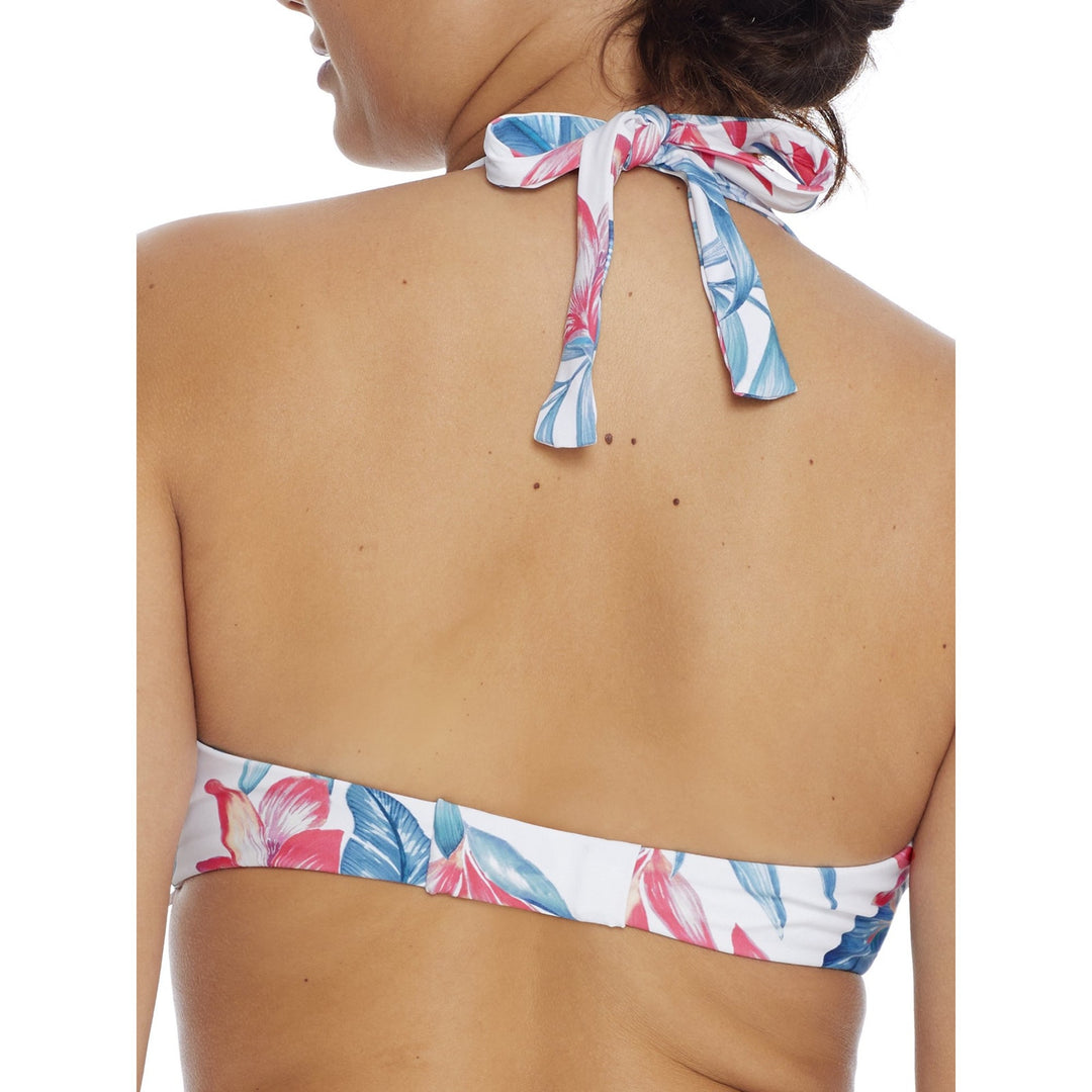 New Birdsong Womens Size 32 Alpinia Bloom Ruffle Halter Bikini Swimsuit Top ONLY