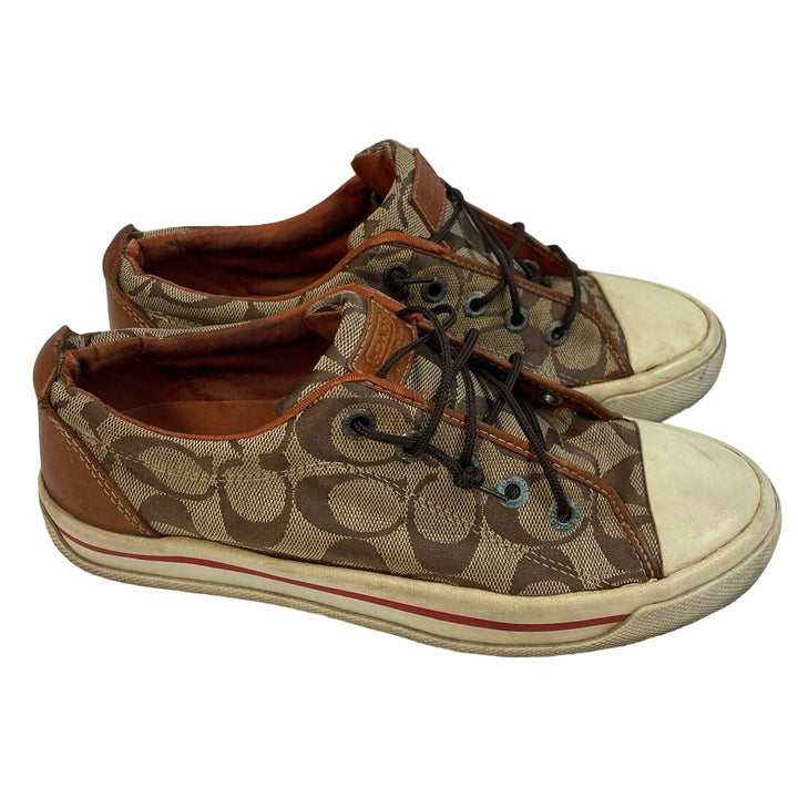 Coach Leatherware Bobbi US Size 6.5 Canvas Upper Elastic Shoestring Sneakers