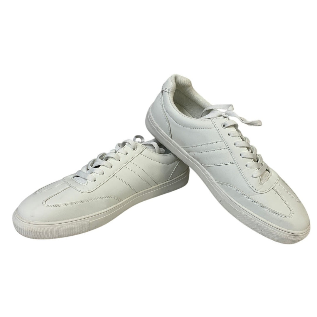 Perry Ellis Portfolio Mens Size 12 White Sneakers Lace Up Low Top Casual Shoes