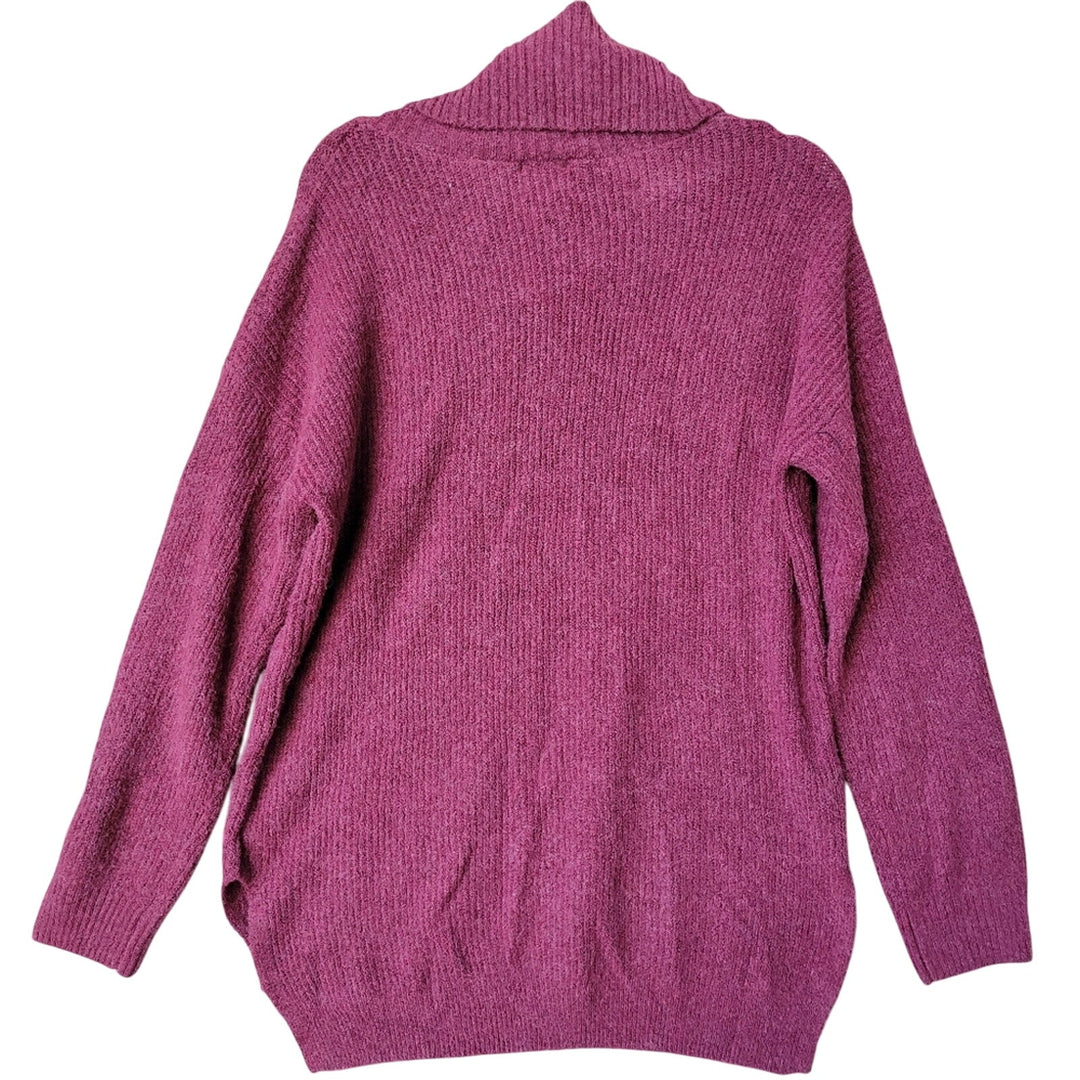 NWT New Hippie Rose Juniors Large Wine Red Turtleneck Polyester Tunic Sweater