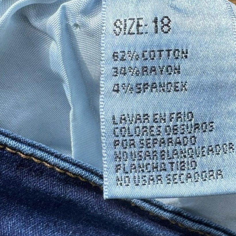 NWT New Bamboo Womens Size 18 Cotton Blend Super Soft Denim Blue Jeans