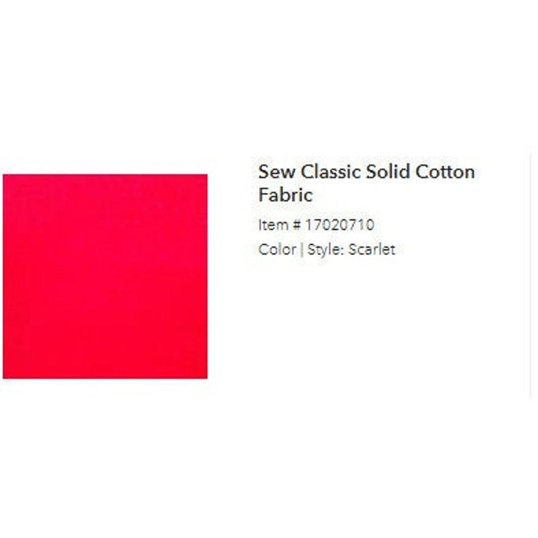 2.5 yds New 100% Cotton Solid Scarlet Red Quilting Fabric Sew Classic Yardage