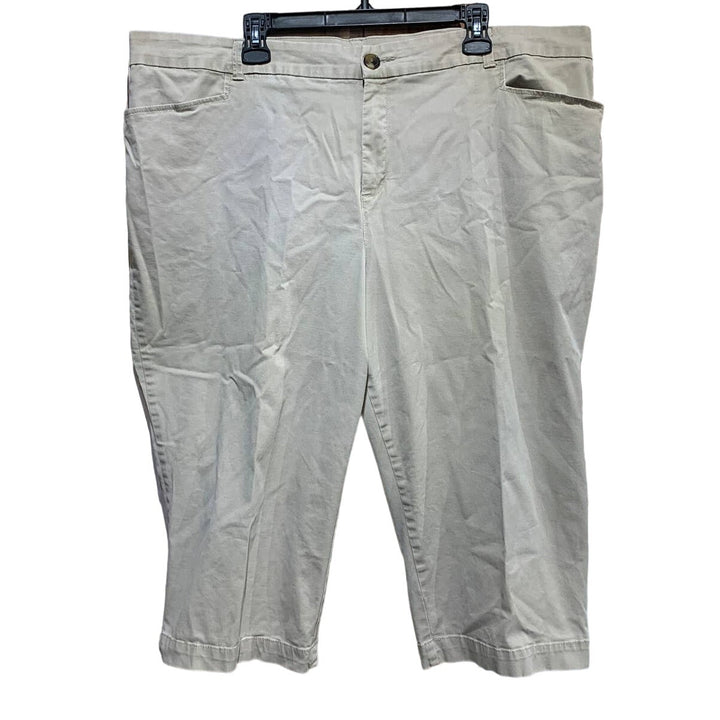 Croft &amp; Barrow 22W Classic Fit Stretch Casual Khaki Capris Pants w Pockets