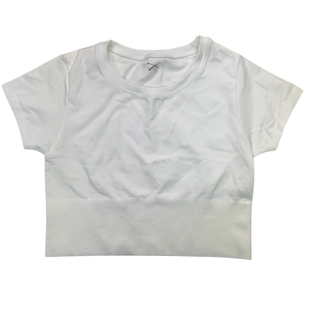 New OFFLINE By Aerie Womens Small White Sidewalk Seamless Cropped T-Shirt