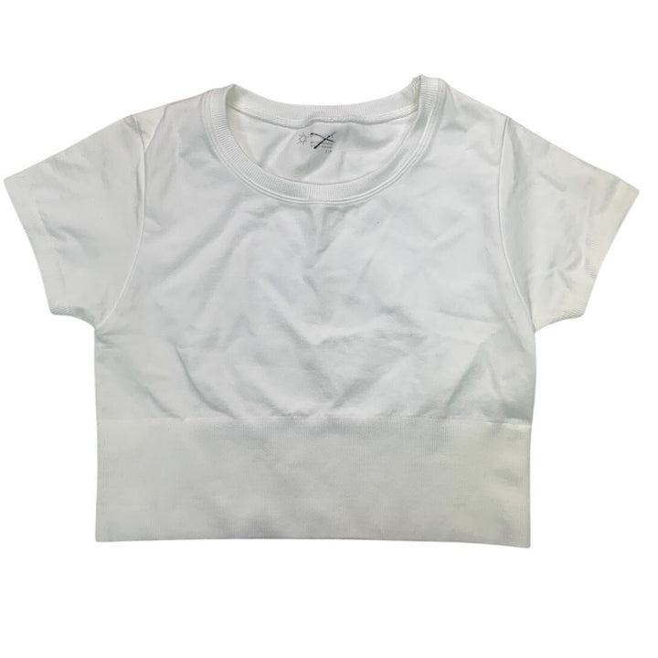New OFFLINE By Aerie Womens Small White Sidewalk Seamless Cropped T-Shirt