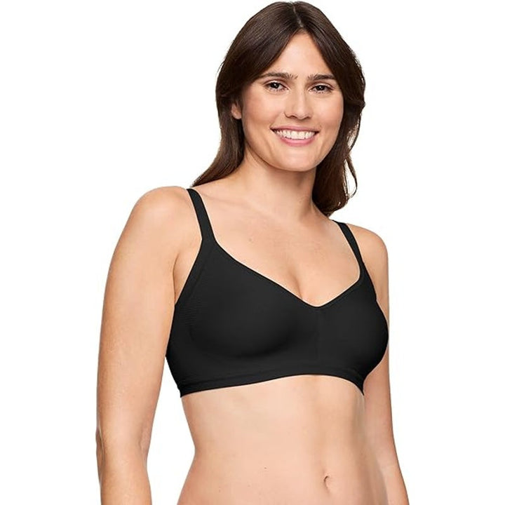 New Warners Womens Small Black Blissful Benefits Underarm Smoothing Wirefree Bra
