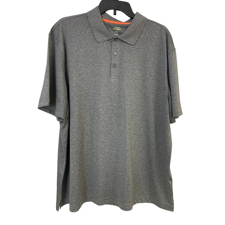 Lot of 2 Champions Performance Mens XL Heathered Gray Short Sleeve Polo Shirts