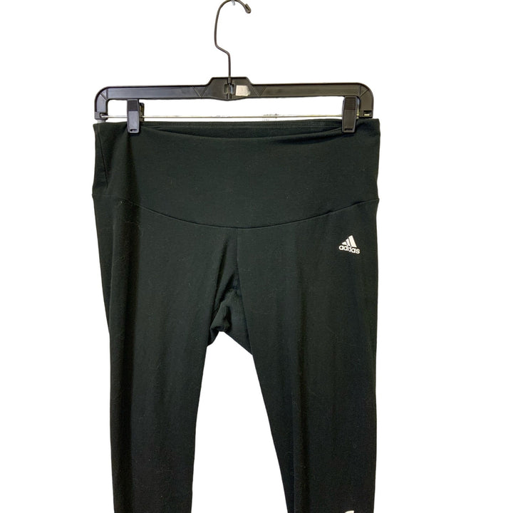 Adidas Womens 1X Basic Black Elastic Waist Stretch Pants Athletic Leggings