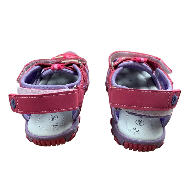 Apakowa Little Girls Size 8 Pink Purple Sandals Floral Closed Toe Summer Shoes
