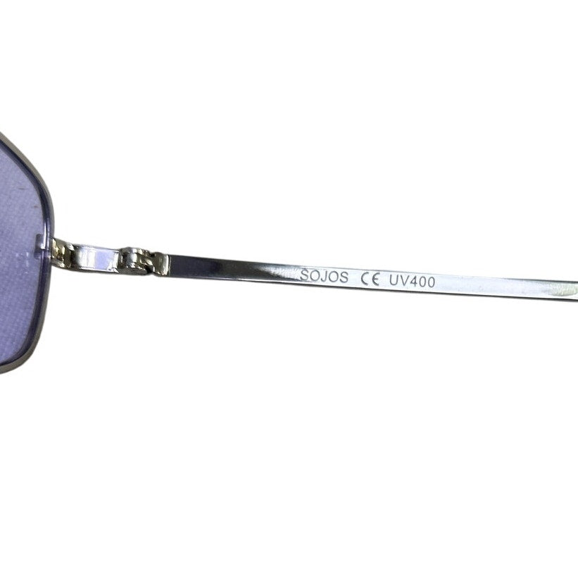 Sojos Mens Silver Frame Retro Oval Light Blue UV400 VIntage Style Sunglasses
