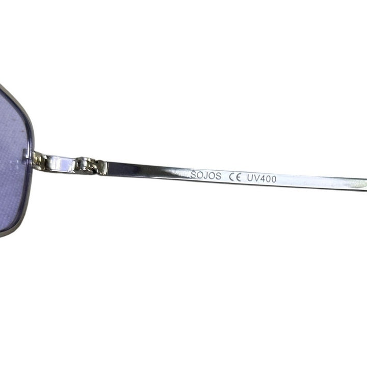 Sojos Mens Silver Frame Retro Oval Light Blue UV400 VIntage Style Sunglasses