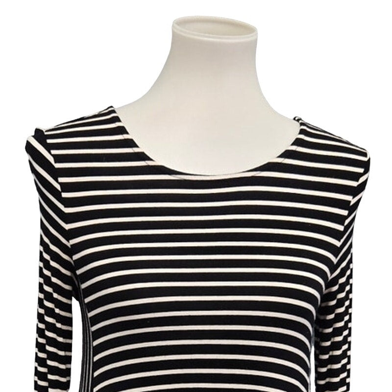 Old Navy Womens XS Long Sleeve Stretchy Rayon Spandex Striped Fit Flare Dress