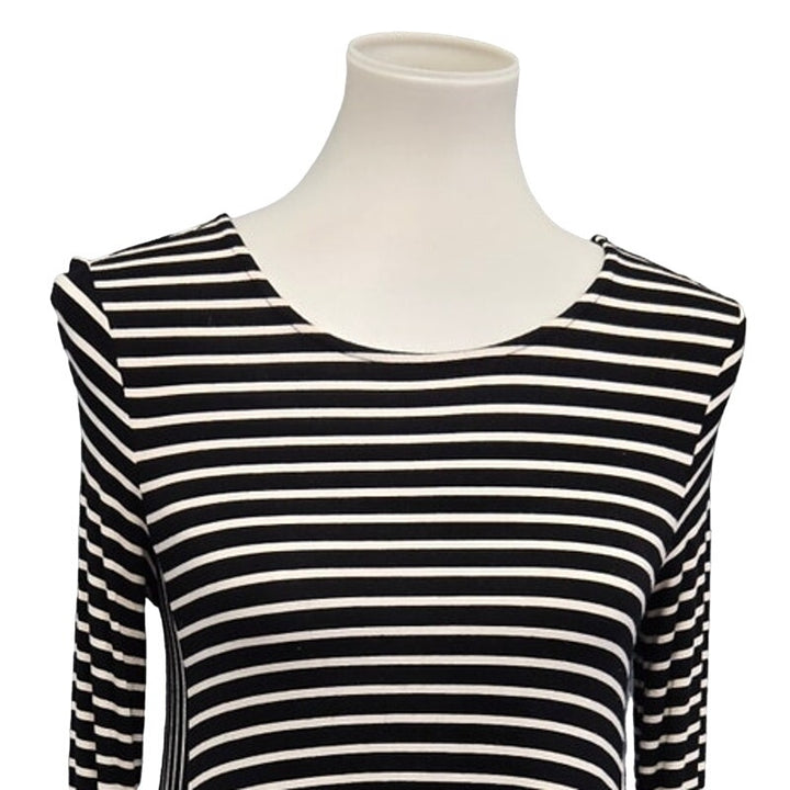 Old Navy Womens XS Long Sleeve Stretchy Rayon Spandex Striped Fit Flare Dress