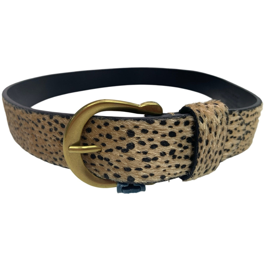 New Universal Thread Womens Large Fuzzy Leopard Bonded Leather Fashion Belt