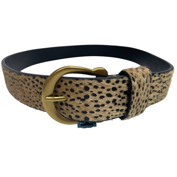 New Universal Thread Womens Large Fuzzy Leopard Bonded Leather Fashion Belt