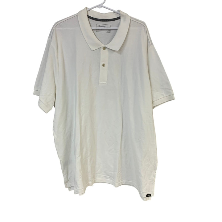 New Eddie Bauer Mens 3XL White Short Sleeve 100% Cotton Classic Polo Shirt