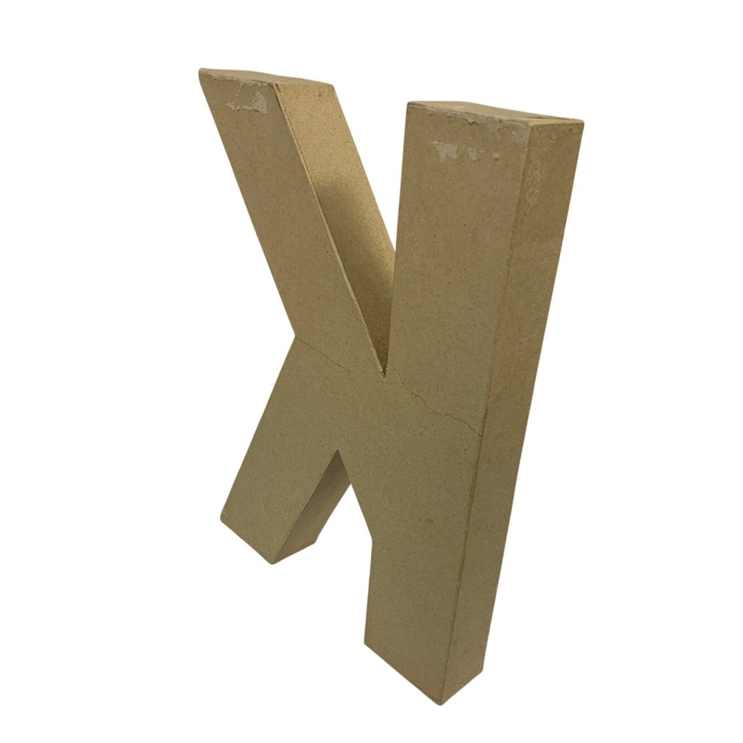 12" Brown Hollow Cardboard Standing Letter K Inital Craft Supply Decoration