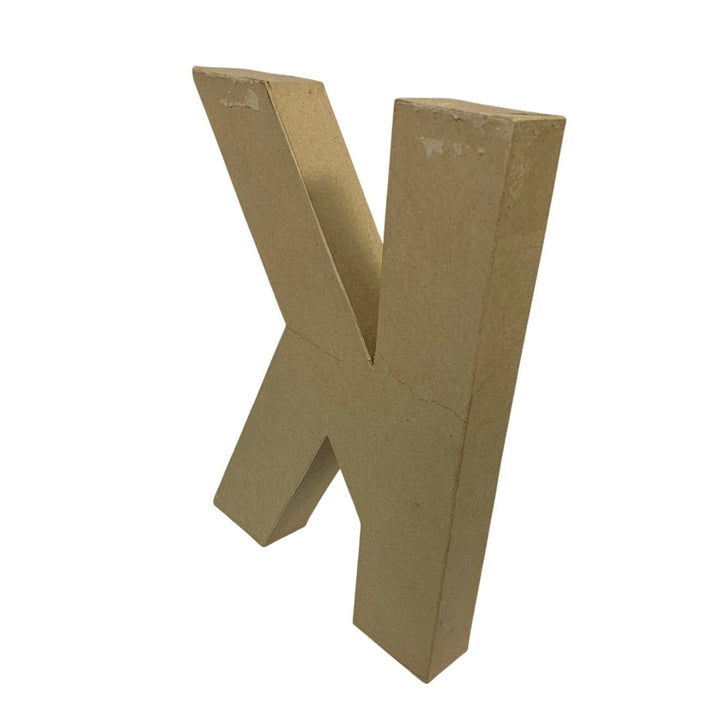 12" Brown Hollow Cardboard Standing Letter K Inital Craft Supply Decoration