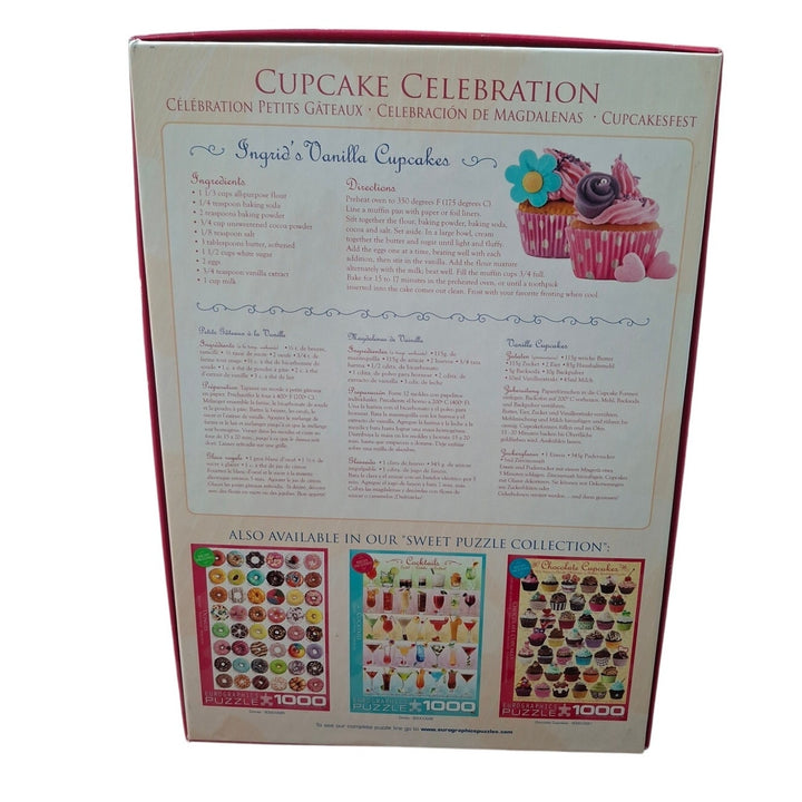 Eurographics Puzzle Cupcake Celebration 1000 Piece Jigsaw Puzzle w Recipe
