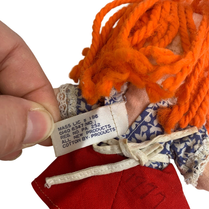 Vintage 1977 Raggedy Ann &amp; Andy Hallmark Cards Small Cloth Yarn Hair Dolls
