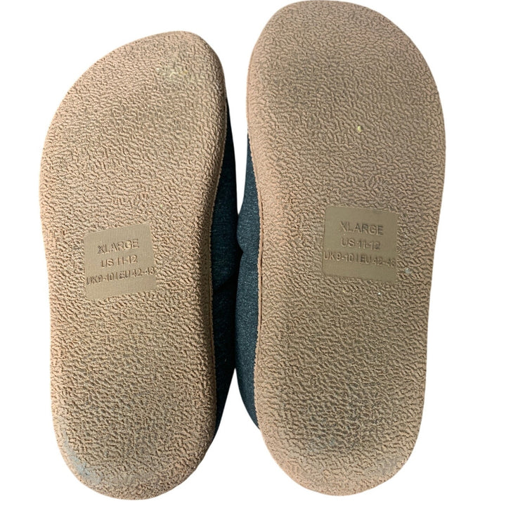 LongBay Womens 11-12 Gray Solft Slide On Anti Skid Brushed Jersey Slippers Shoes