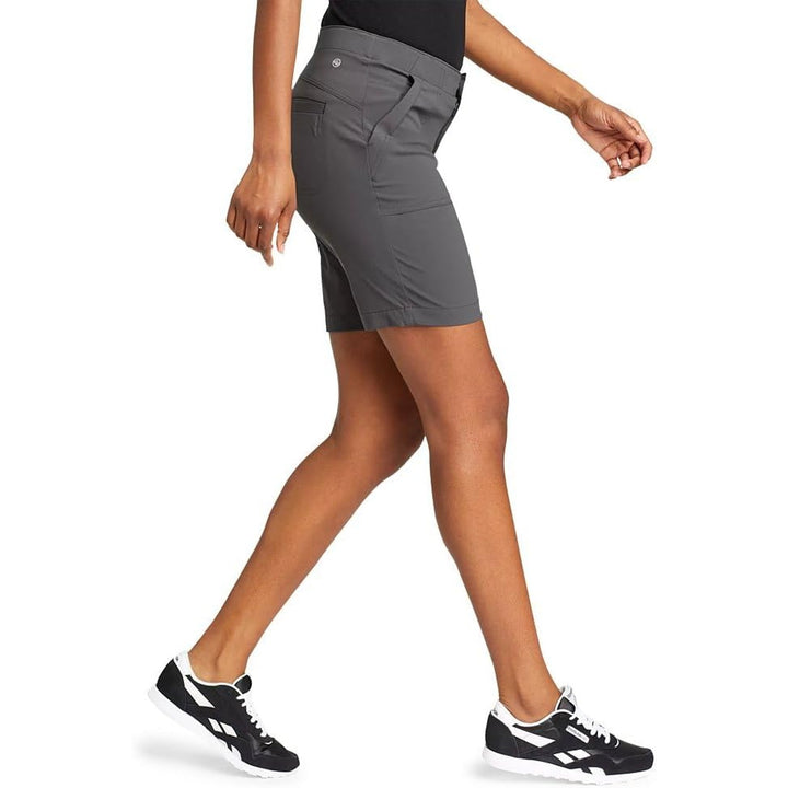 New Eddie Bauer Womens Size 0 Dark Gray High Rise Fitted Horizon Bermuda Shorts