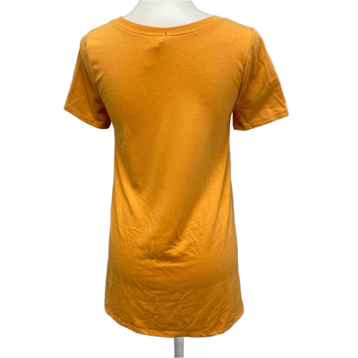 Hand Printed Upcycled Womens Small Baseball Mom Button Detail Long Tee Shirt