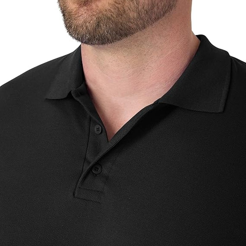 Hanes Mens 4XL Black PolyCotton X-Temp Classic Short Sleeve Polo Shirt