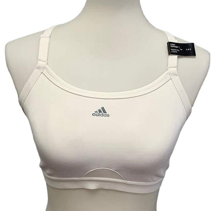 New Adidas DD Cup White Light Support Removeable Pads Training Sports Bra