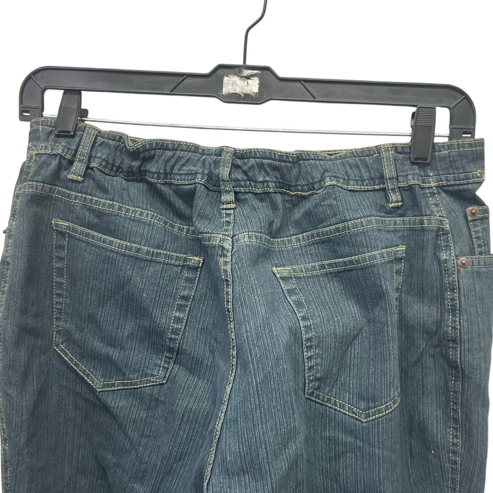 Bill Blass Womens Size 16 PolySpandex Straight Leg Back Elastic Waist Jeans