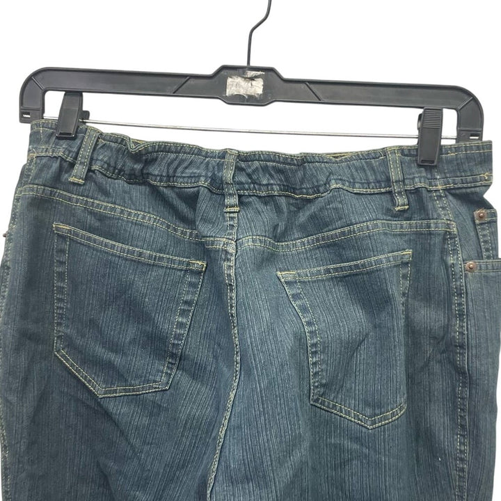 Bill Blass Womens Size 16 PolySpandex Straight Leg Back Elastic Waist Jeans