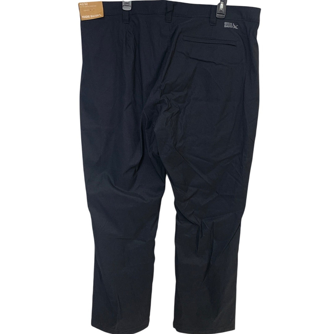 New Eddie Bauer Mens Size 42/32 Black Classic Fit Lined Horizon Takeoff Pants