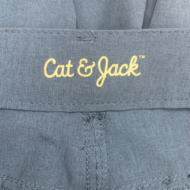 2 New Cat &amp; Jack Boys Size 7 Tan Blue Adjustable Waist PolySpandex Shorts