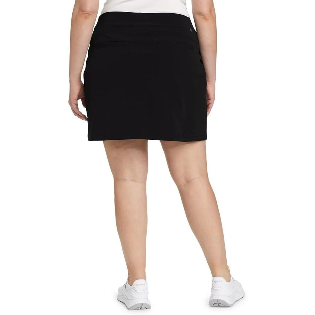 New Eddie Bauer Womens Size 18 Black Horizon UPF 50 High-Rise Skort Zip Pockets