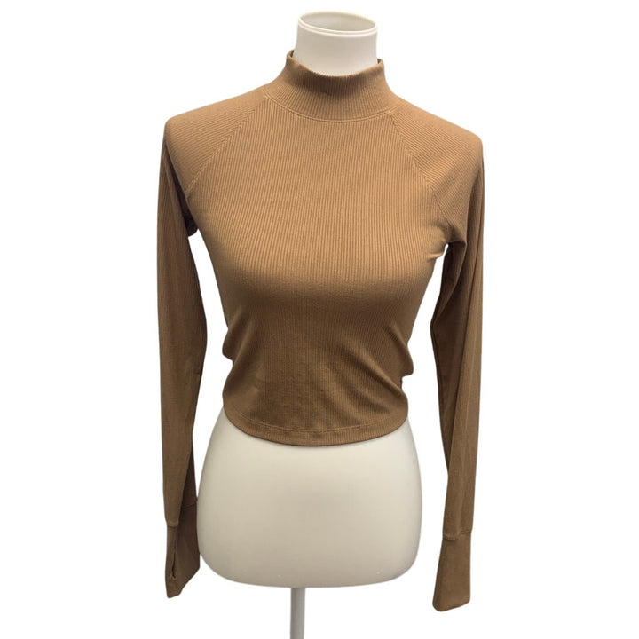 New Aerie Womens Small Long Sleeve Ribbed Mock Turtleneck Sweater Top