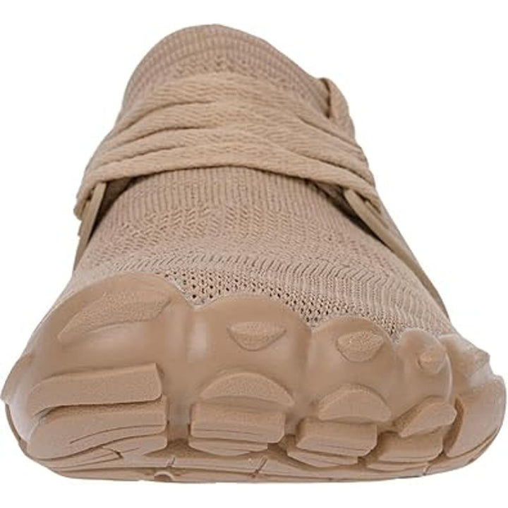 New Joomra Womens Size 11.5 Tan Mesh Lace Up Barefoot Wide Toe Box Sport Shoes