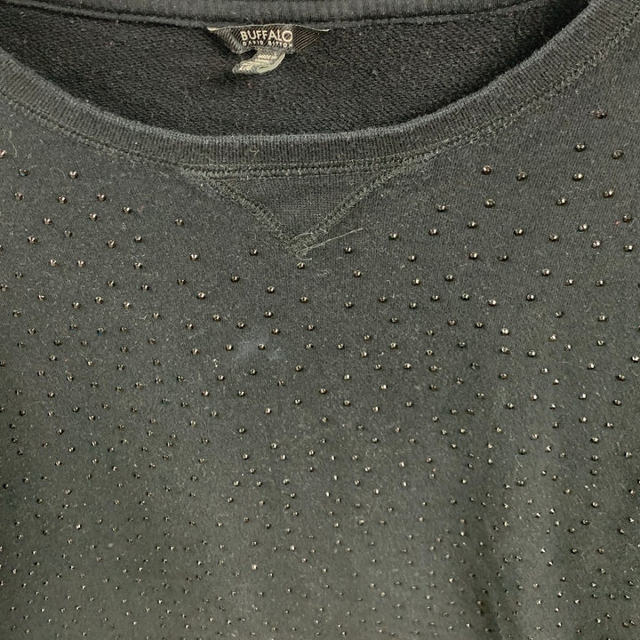 Buffalo by David Bitton Womens Large Black Long Sleeve Rhinestone Sweatshirt