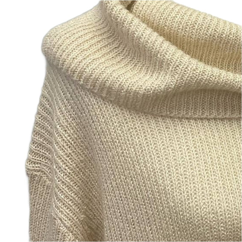 Becool Womens Large 100% Acrylic Long Sleeve Cowl Neck Long Knit Sweater