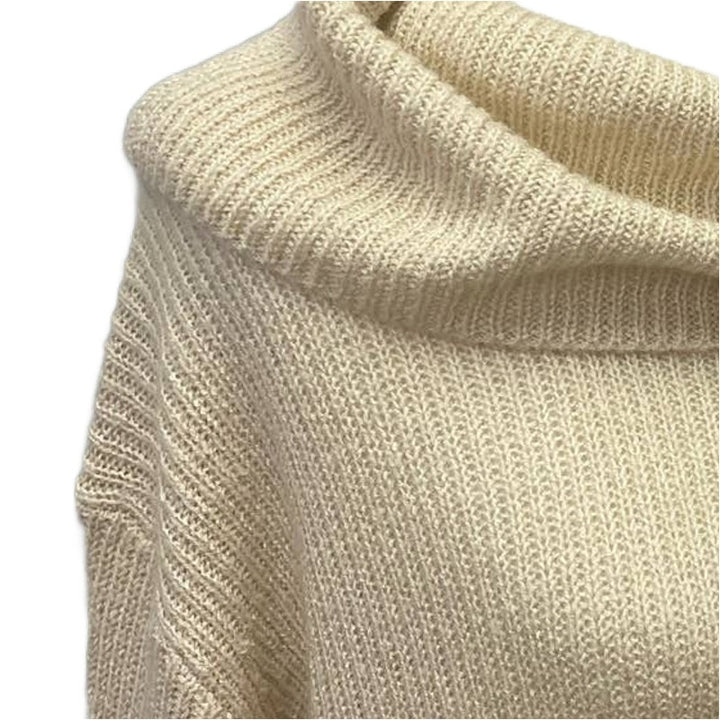 Becool Womens Large 100% Acrylic Long Sleeve Cowl Neck Long Knit Sweater
