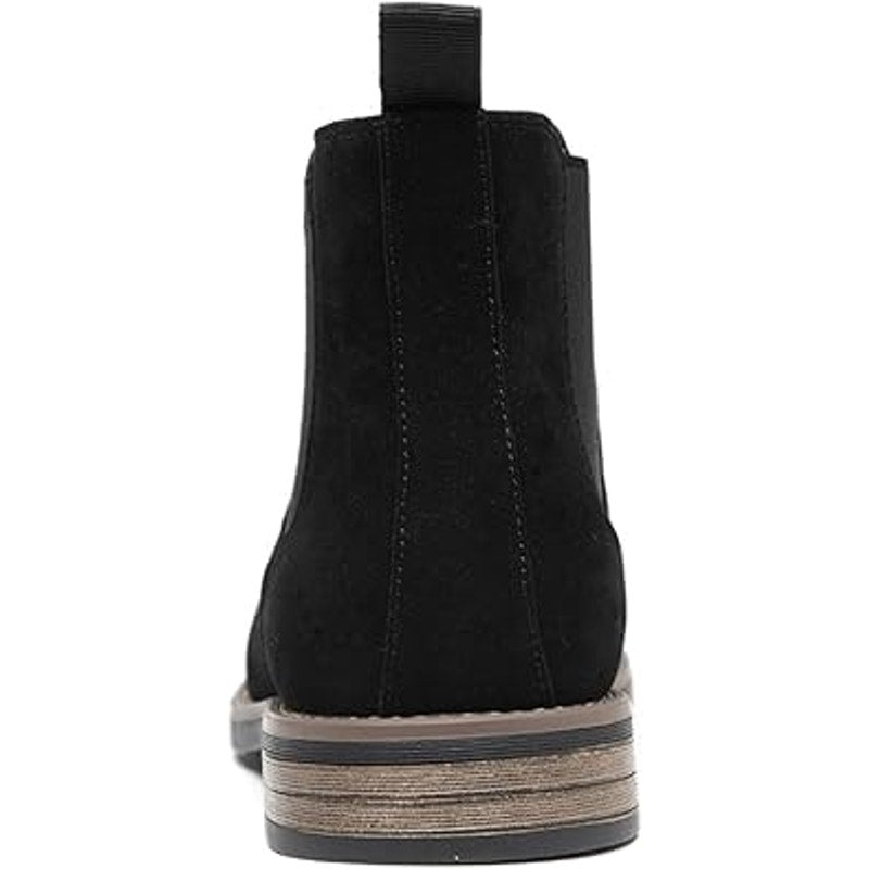 New Decardz Mens Size 10.5 Black Faux Suede Slip On Chelsea Classic Ankle Boots