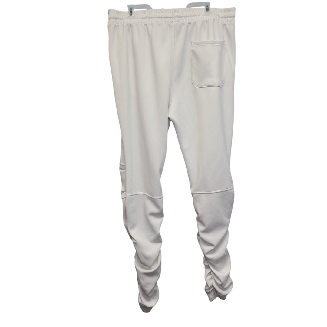 G Style Mens 3XL White PolySpandex Drawstring Waist Athletic Jogger Sweatpants