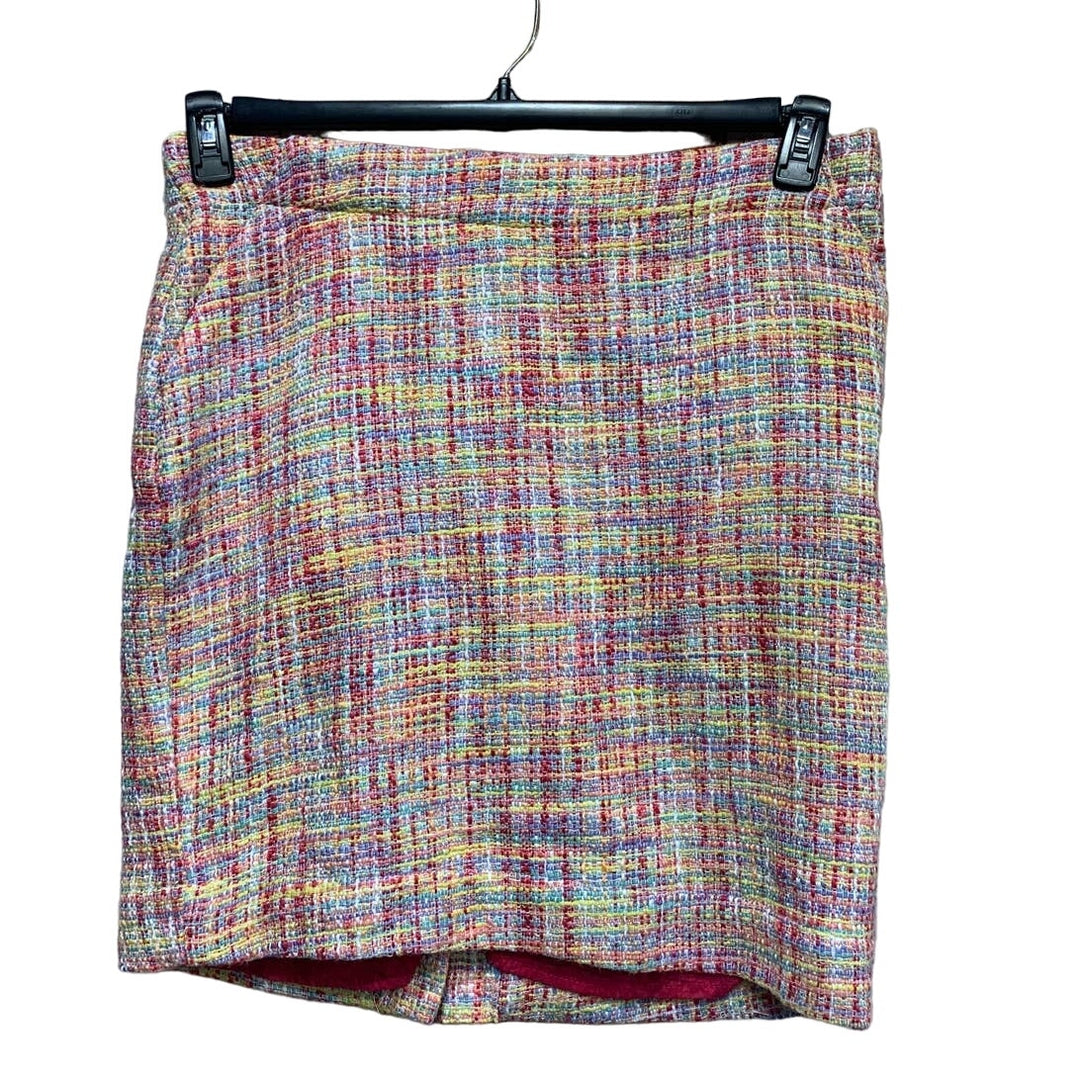 Merona Size 12 Pastel Woven Texture Back Zipper w Slit Career Short Pencil Skirt