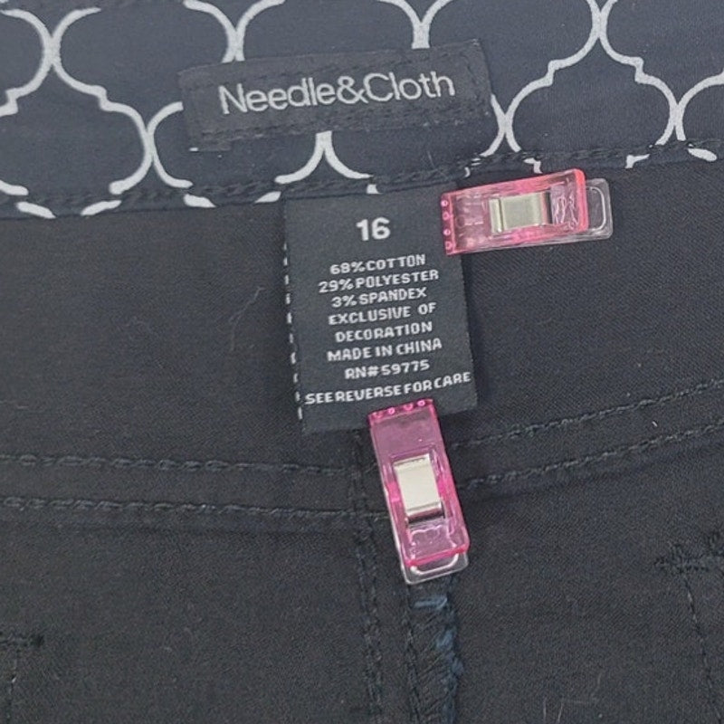 Needle &amp; Cloth Womens 16 Skinny Ankle Trellis Patterned Jeans w Pockets