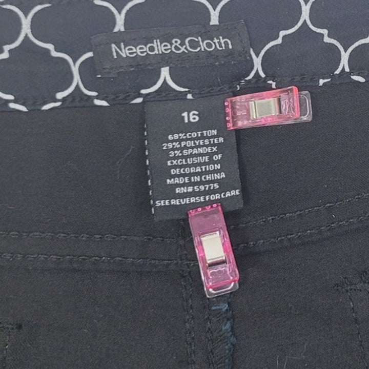 Needle &amp; Cloth Womens 16 Skinny Ankle Trellis Patterned Jeans w Pockets