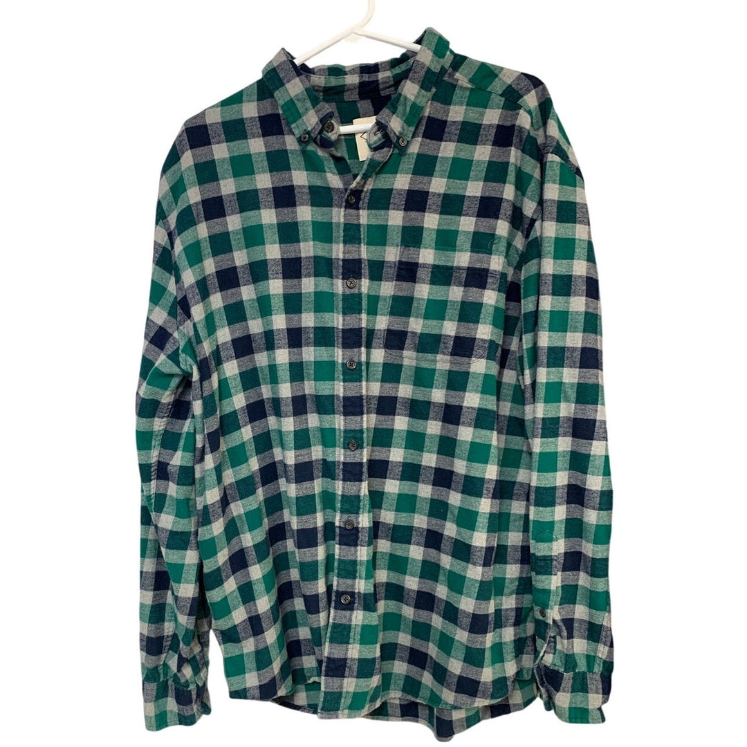 2 St Johns Bay Mens XL Red Green Plaid Super Soft Long Sleeve Button Up Shirts
