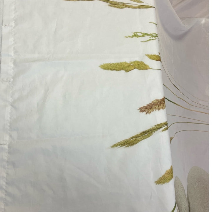 Zen Polished Stones Wheatgrass Pond Water Standard Fabric Shower Curtain